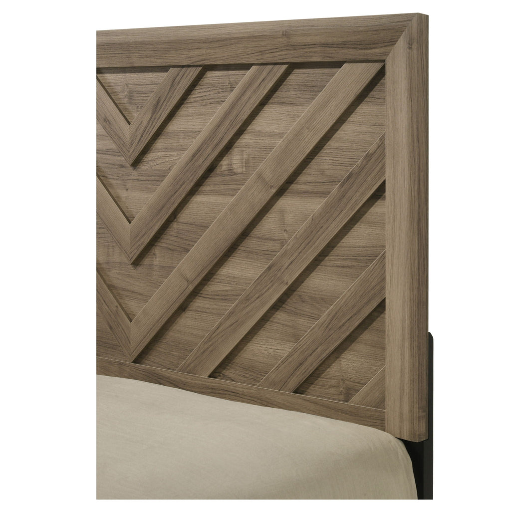 Modern Chevron Patterned Headboard Bed