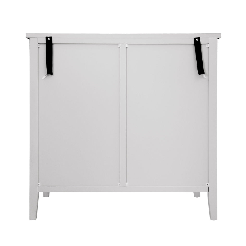 Light Gray 2 Door Cabinet with Adjustable Shelf - Bedroom Storage