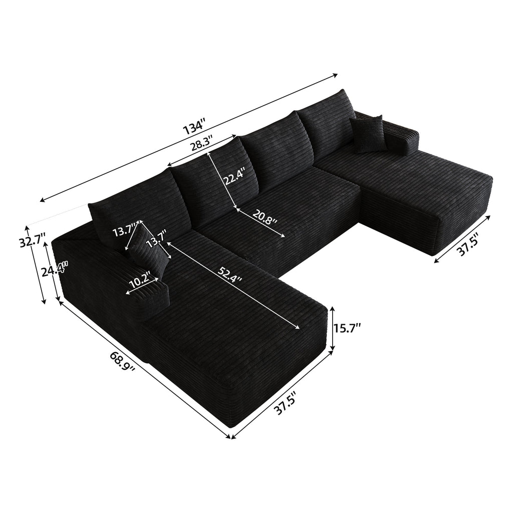 134" Cloud Sectional Sofa