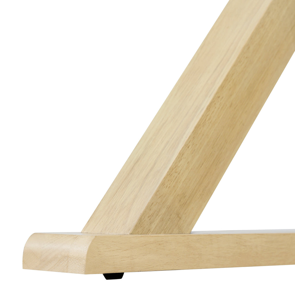 Natural Oak Veneer Dining Table with Rubber Wood Legs - Natural