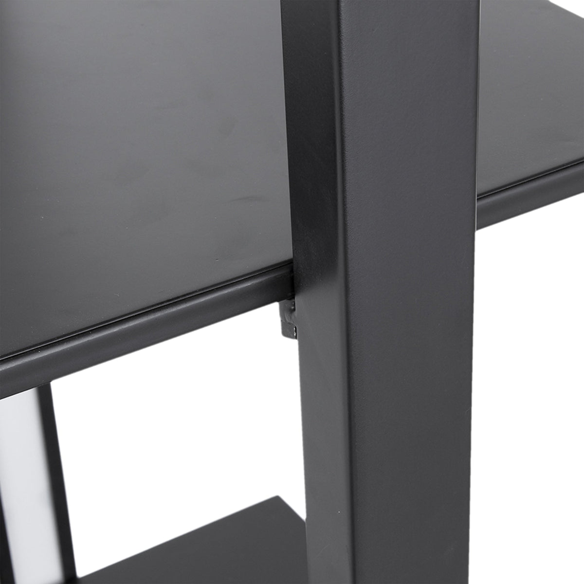 Two Tiered Vertical Shelving Stand with Light - Iron, Modern Design