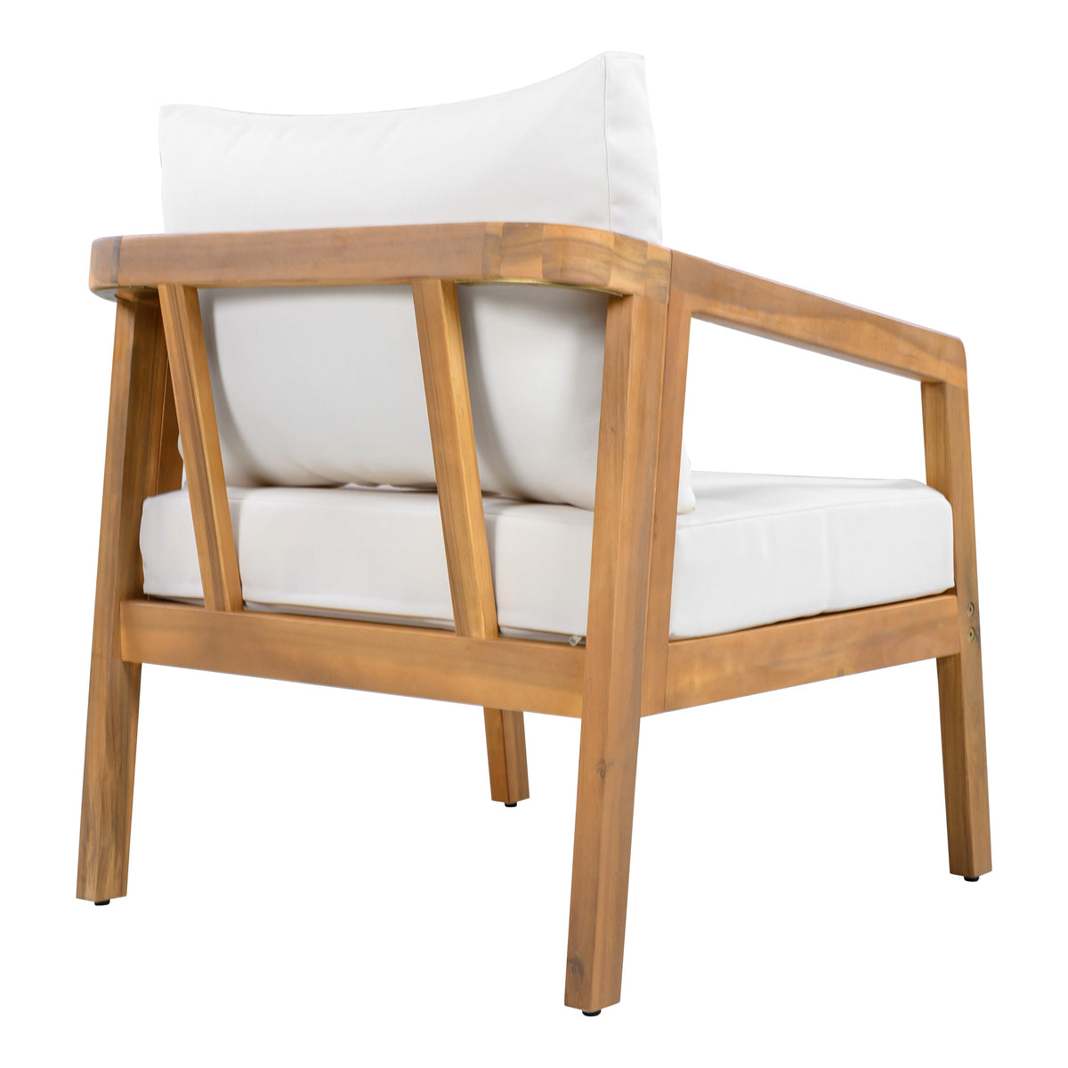 Acacia Wood Outdoor Patio Chair Set with Waterproof Cushions - Natural