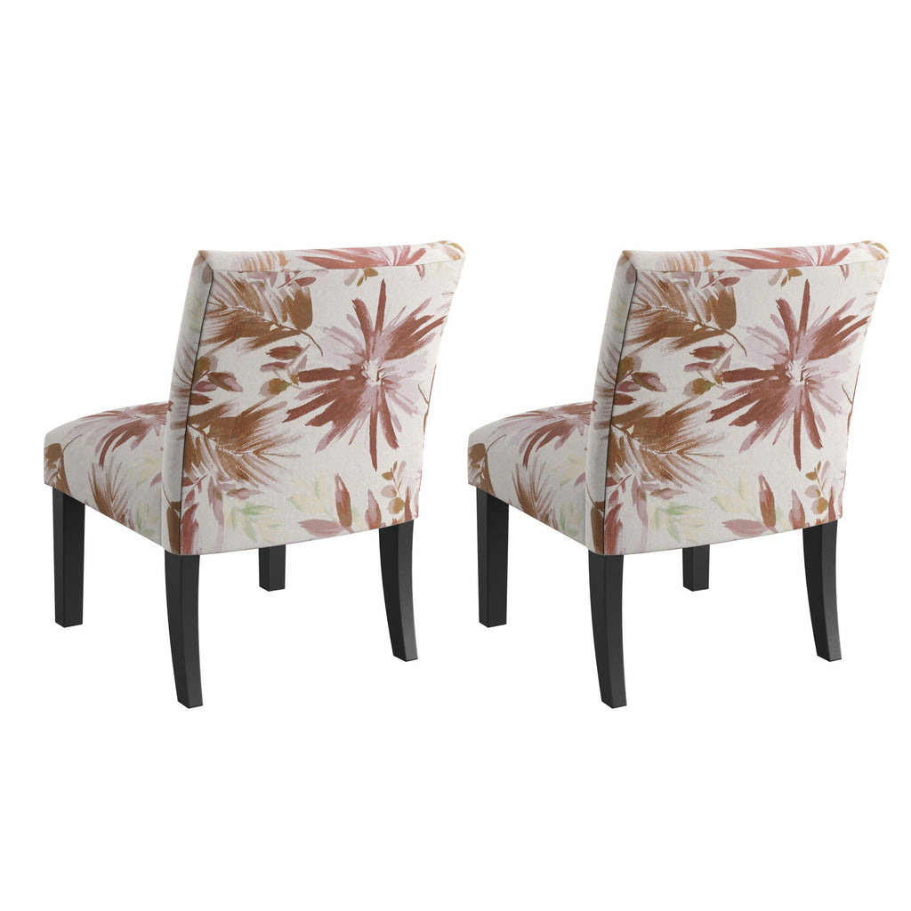 Floral Accent Chair with Modern Design - Red
