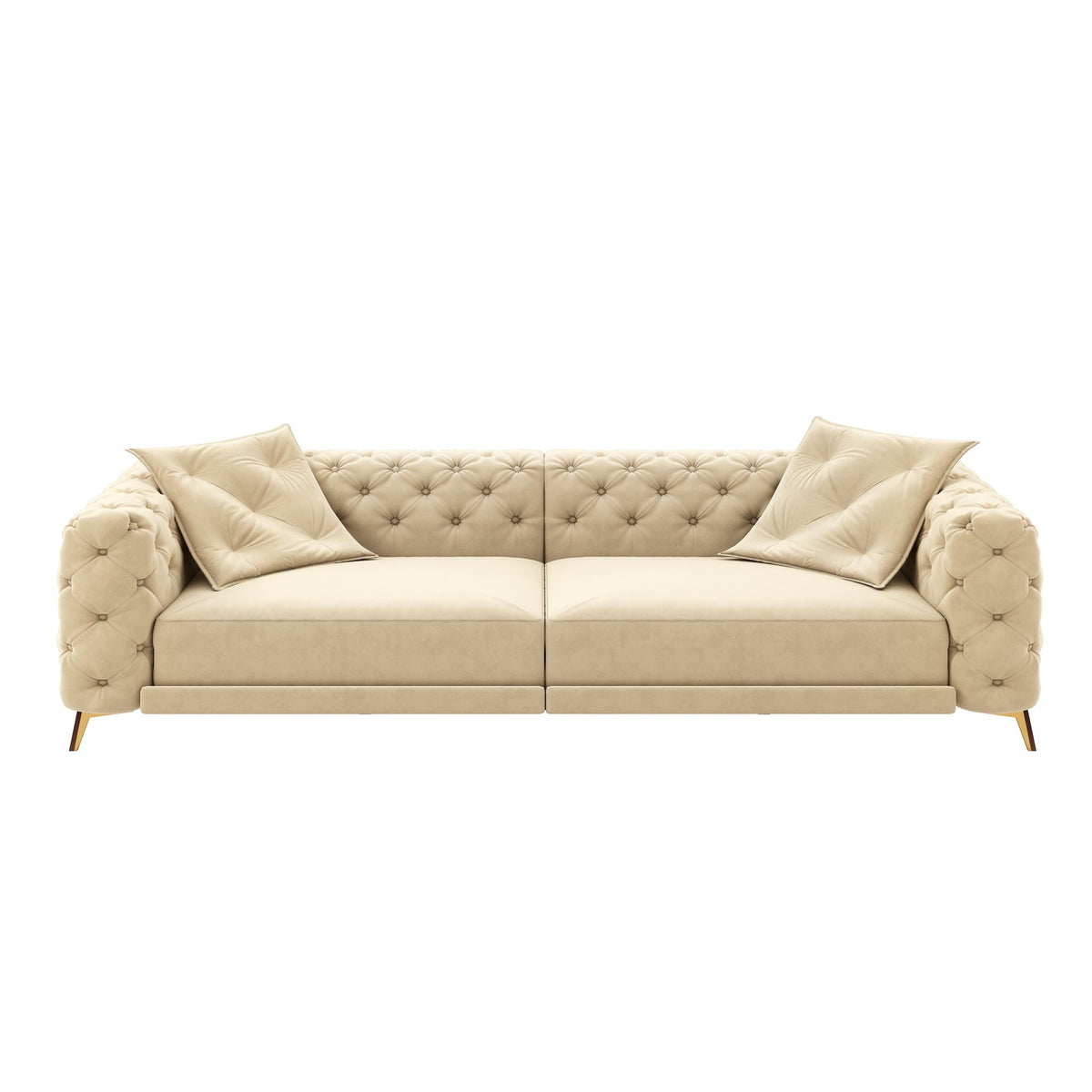 3-In-1 Convertible Sleeper Sofa Set with Deep Seat & Movable Ottoman - White, Beige, Gray