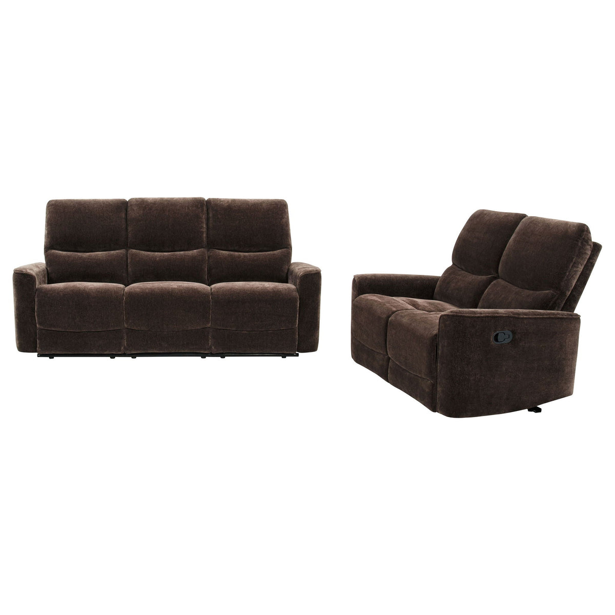 Navarro 2-piece Upholstered Reclining Sofa Set Dark Brown