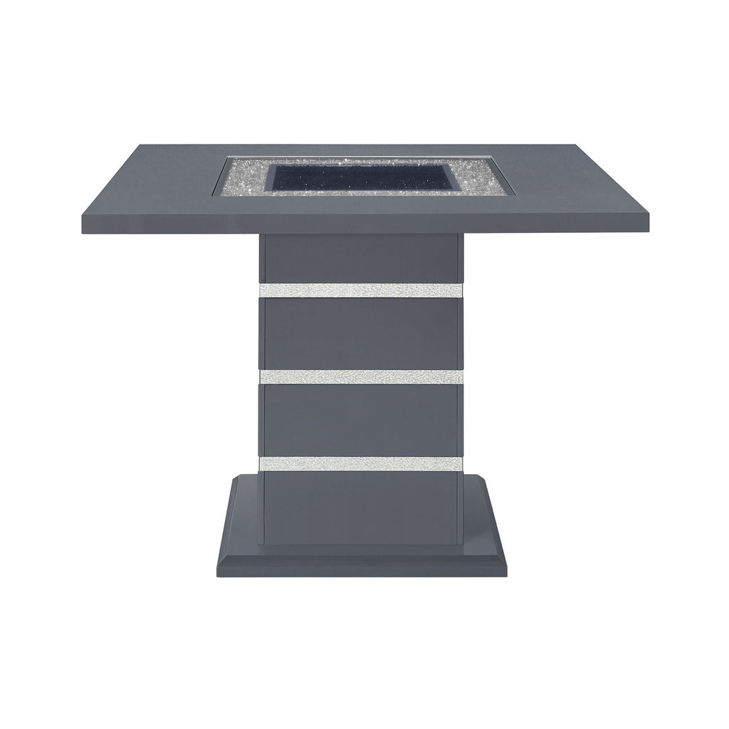 Ariya Bar Table with Glass Inlay - Dark Gray or White