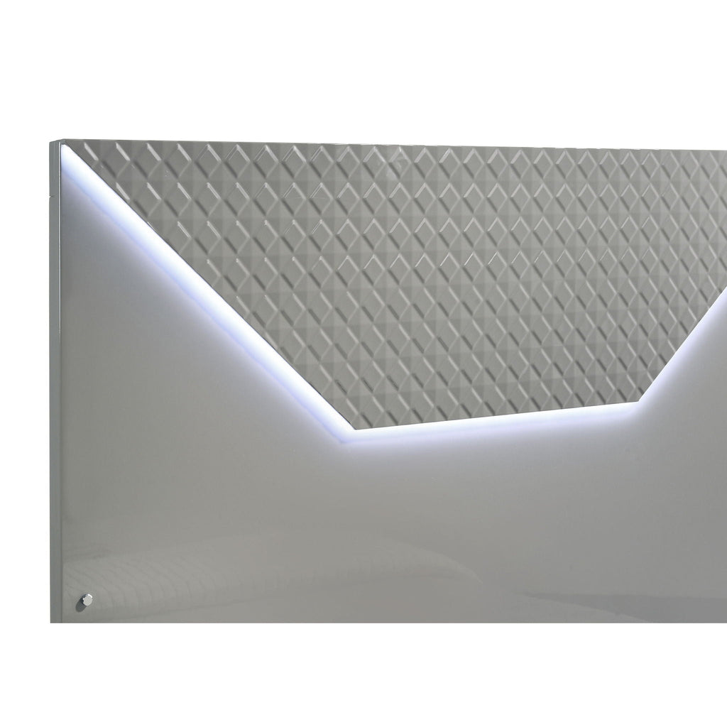 Pierce Panel Bed with LED Headboard - High Gloss Finish - White or Dark Gray