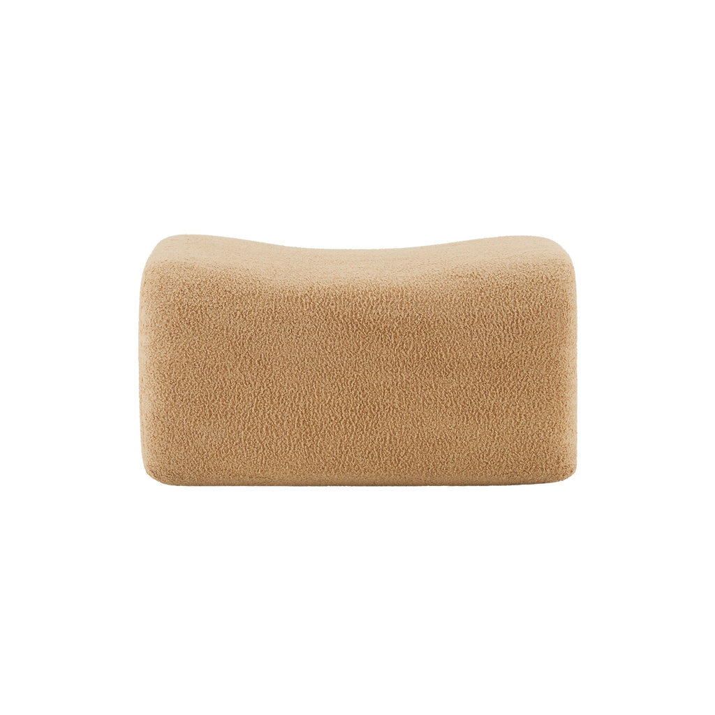 Camel Ottoman Teddy Fabric with Plush Comfort - Soft Camel