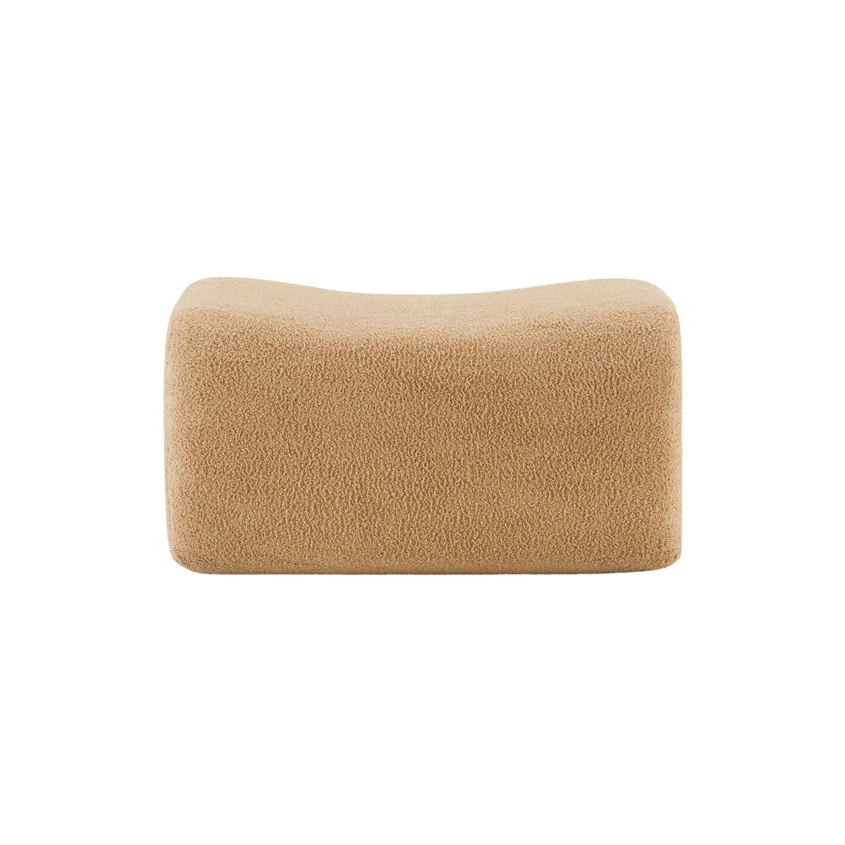 Camel Ottoman Teddy Fabric with Plush Comfort - Soft Camel