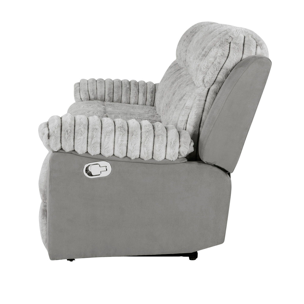 Manual Reclining Sofa with Medium Firm Support - Dark Brown or Gray