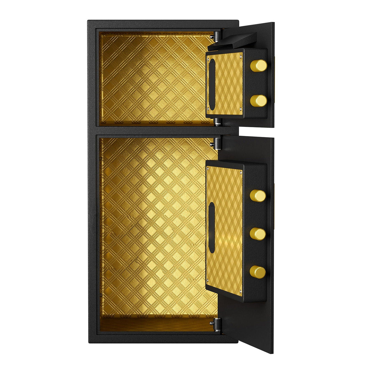 Large Double Door Digital Security Safe with Fireproof and Waterproof Bag - Black