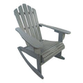 Reclining Outdoor Rocking Adirondack Chair with Populus Wood Construction - Red or Dark Gray