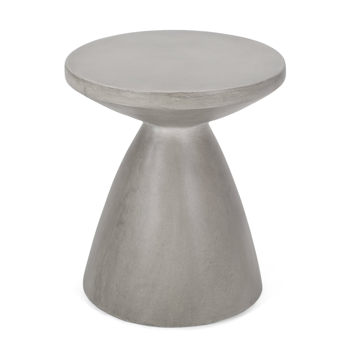 Lightweight Concrete Outdoor Side Table with Modern Design - Light Grey