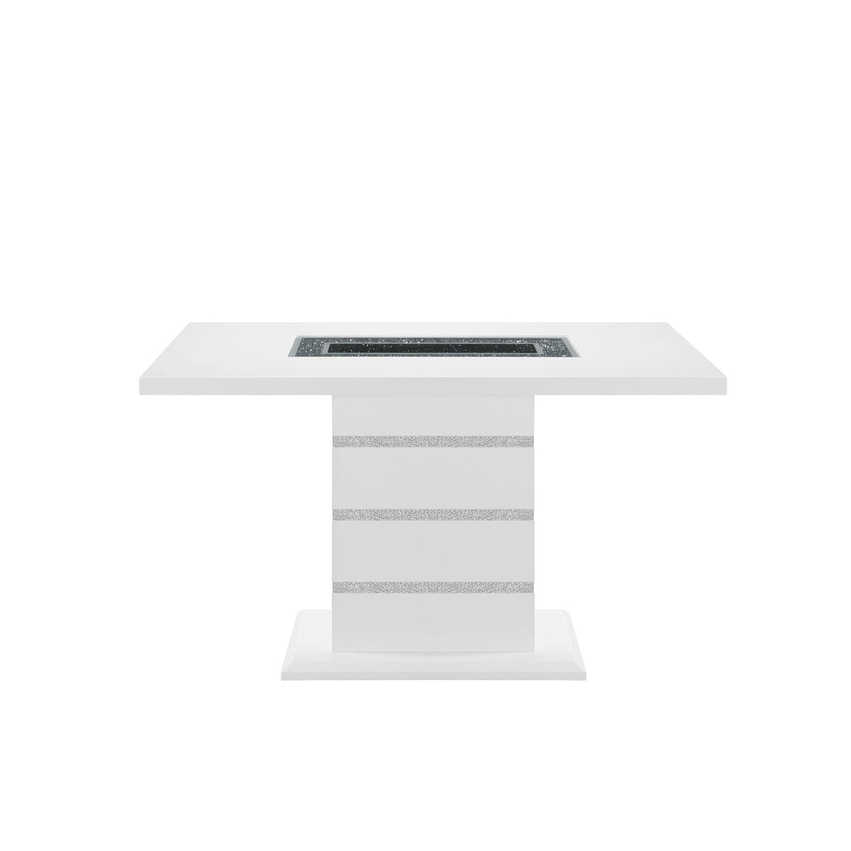 Ariya Bar Table with Glass Inlay - Dark Gray or White