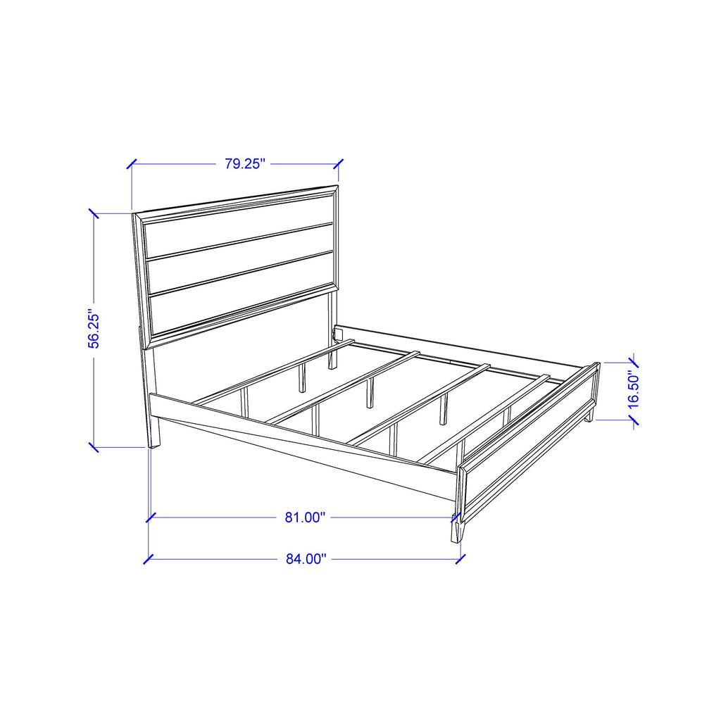 Mirage Panel Bed with Contemporary Headboard - Available in Dark Gray or White
