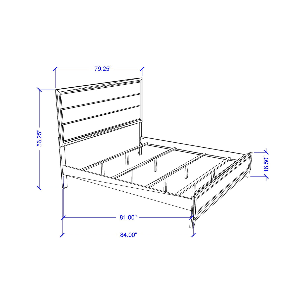 Mirage Panel Bed with Contemporary Headboard - Available in Dark Gray or White
