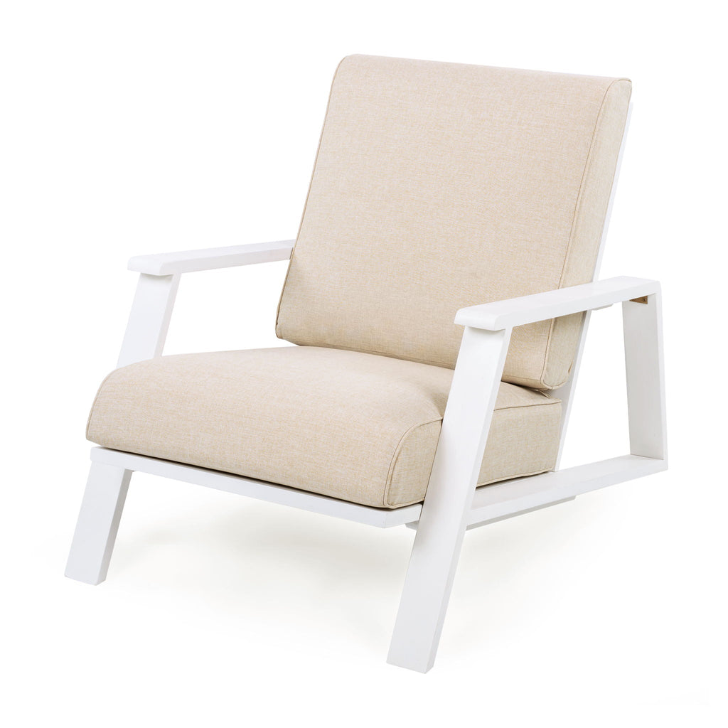 Outdoor Patio Lounge Chair Set of 2 with Cushions - White or Light Brown
