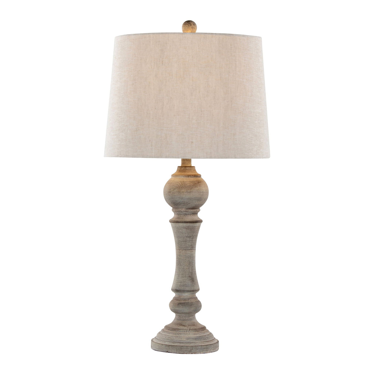 Farmhouse Poly Table Lamp Set with Spindle Base - Gray or White