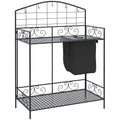 Folding Potting Bench Table with Storage - Metal