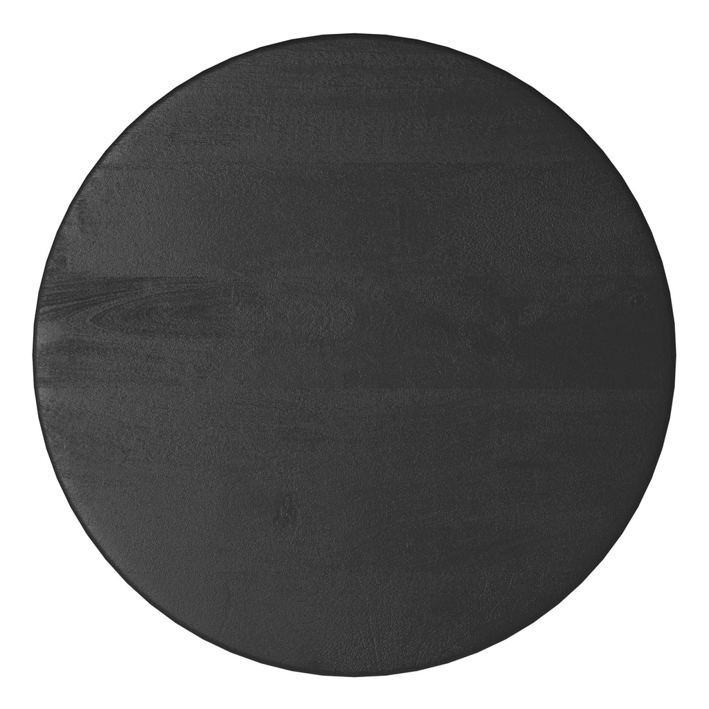 Black Mango Wood Accent Table with Vertical Line Design - Black
