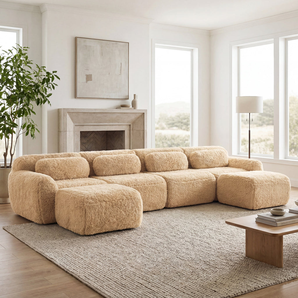U-Shaped Boneless Sofa with Anti-Slip Design