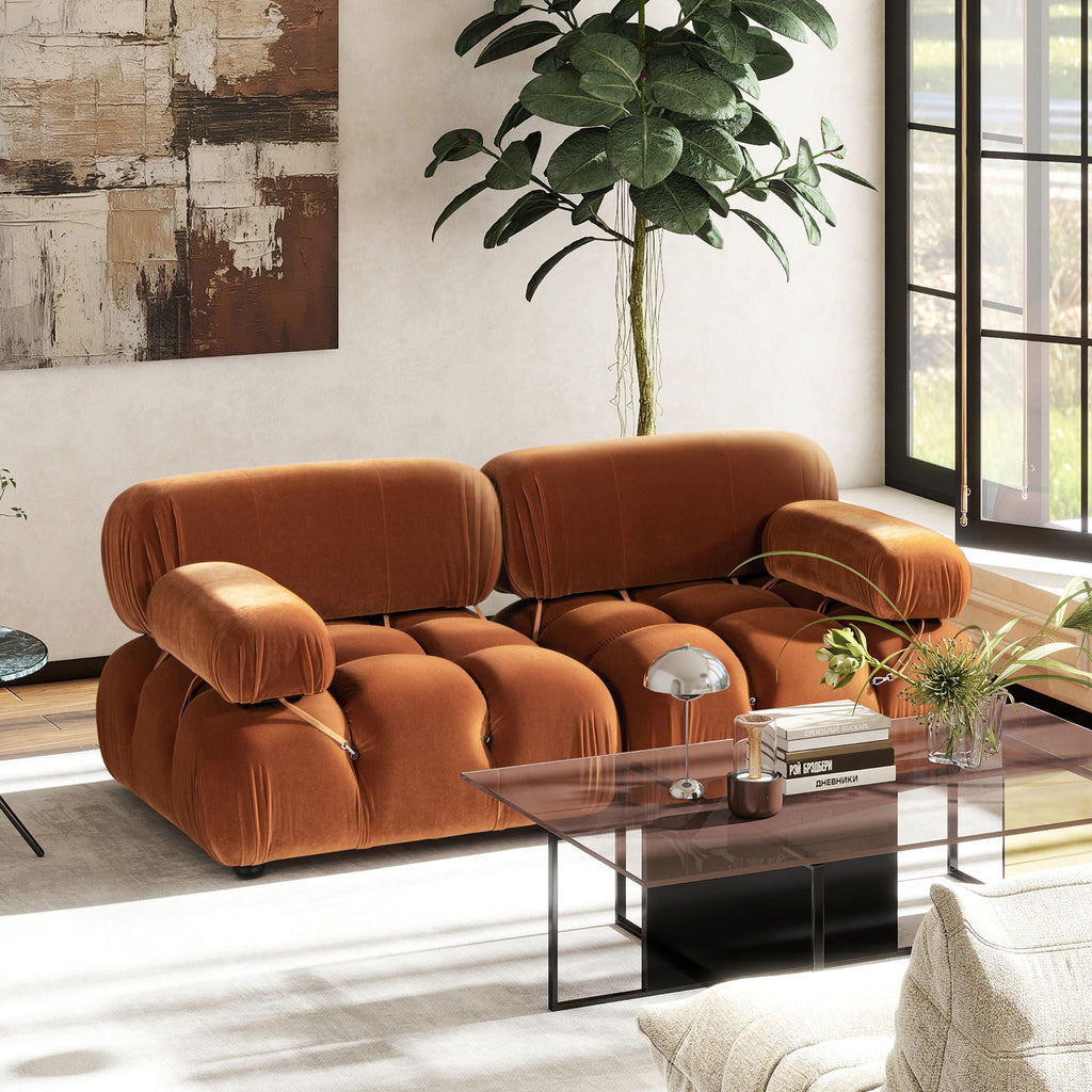 Bubble Modular Modern Lounge Arm Chair with Eucalyptus Frame - White, Green, or Orange