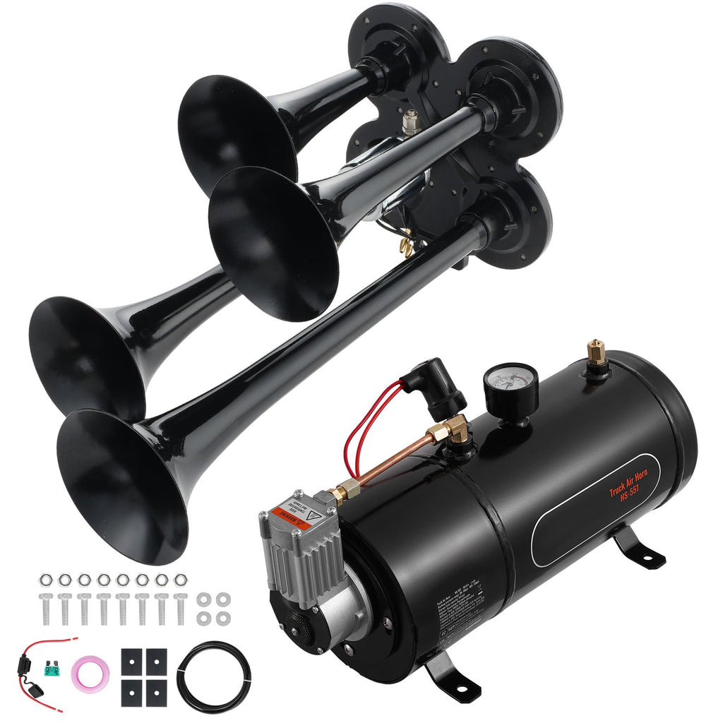 Train Horns Kit, 4 Trumpet Air Horn Kit, 150dB