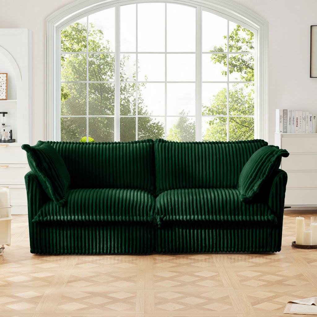 Modern Slipcovered 2-Seat Sofa with Removable Covers - Corduroy