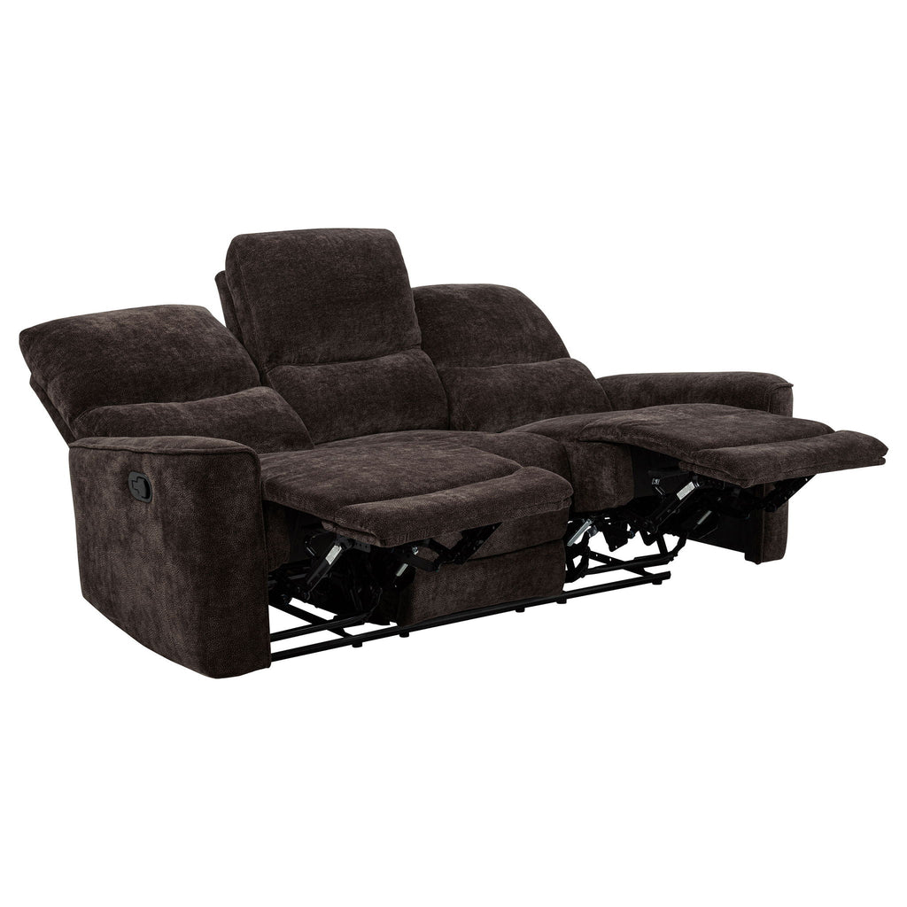 Navarro 3-piece Upholstered Reclining Sofa Set Dark Brown