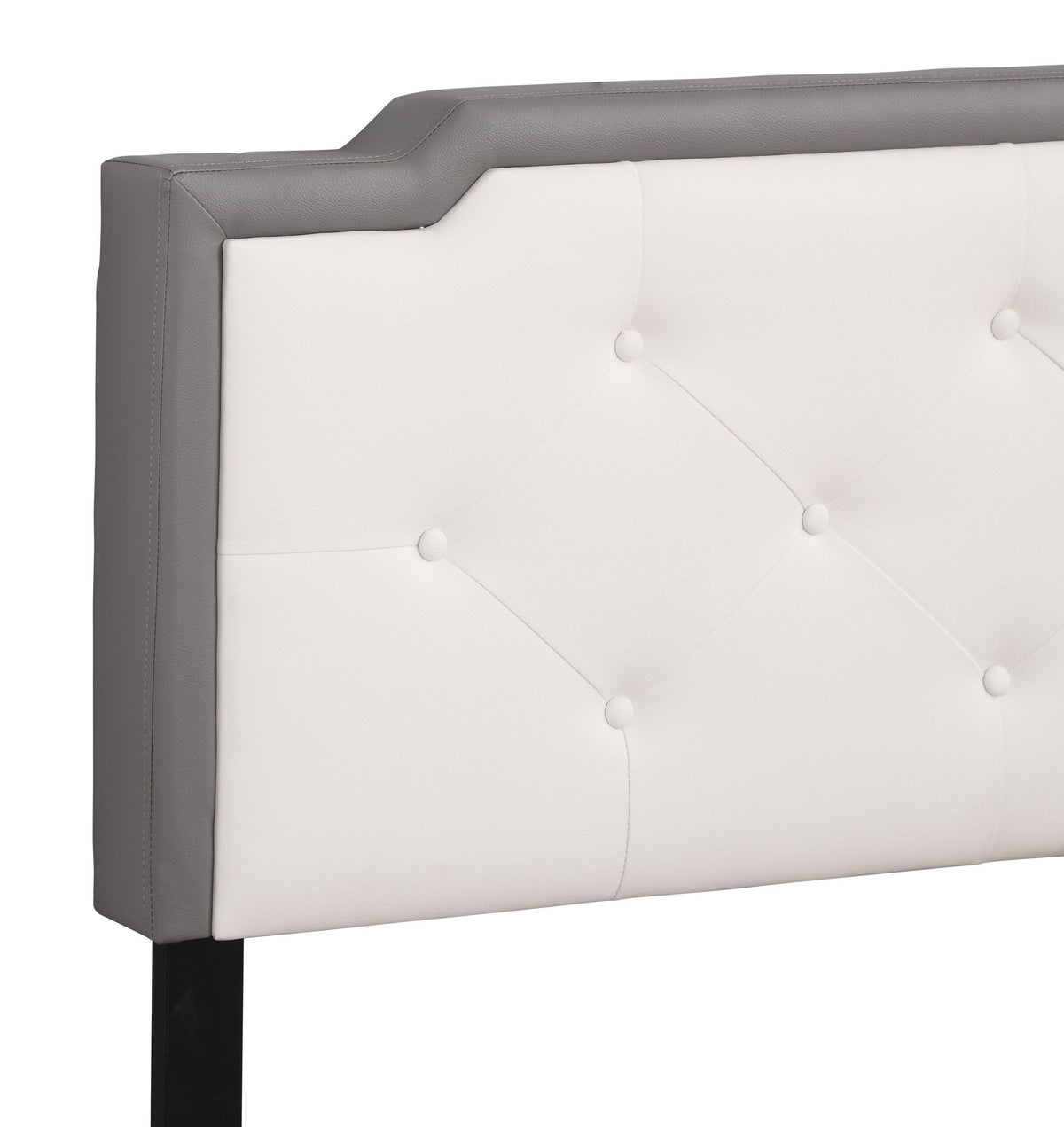 Two Tone Upholstered Bed with Button Tufted Headboard - Multiple Colors