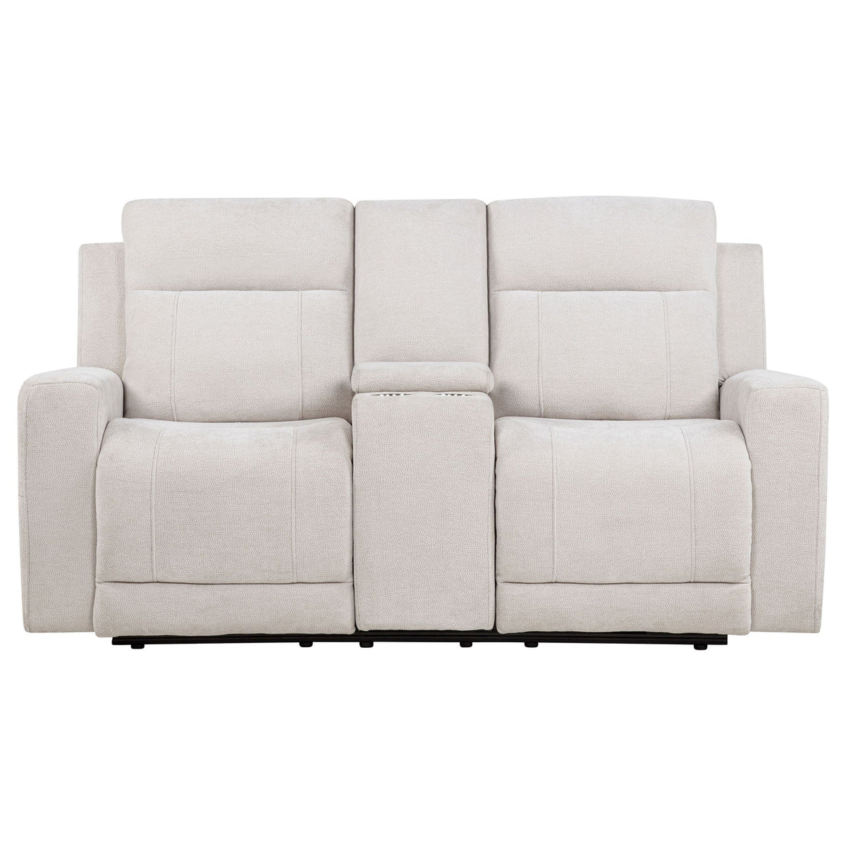 Kennett Chenille Upholstered Power Reclining Loveseat Ivory