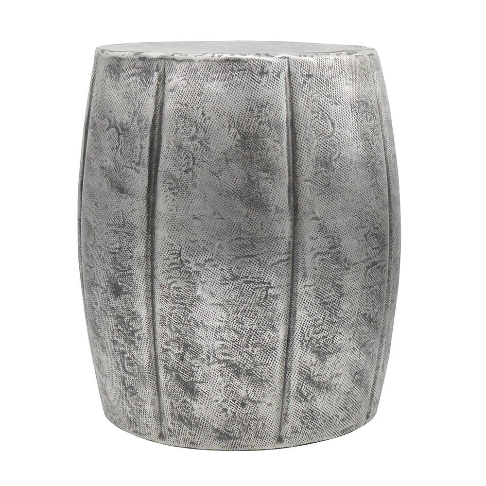 Vanora Accent Table with Drum-Style Body - Silver