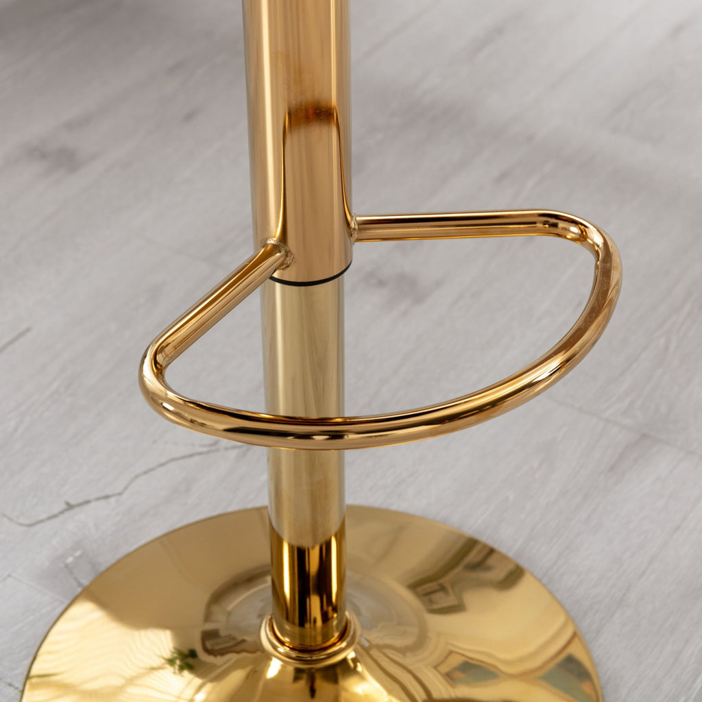 Adjustable Velvet Bar Stool Set with 360° Rotation - Multiple Colors