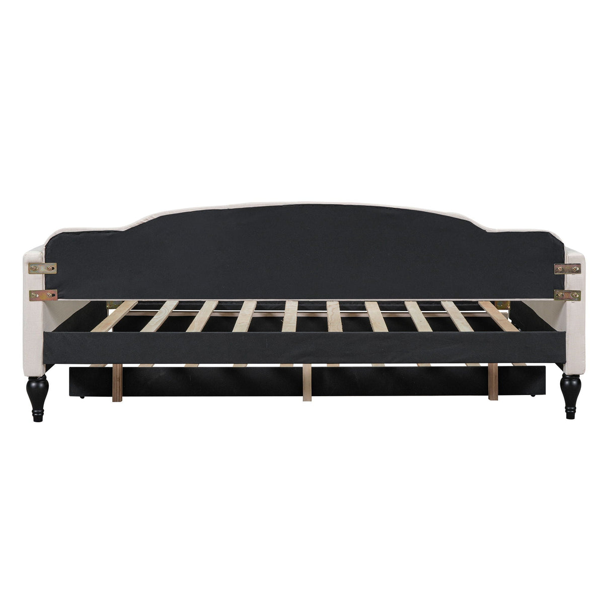 Upholstered Tufted Daybed with Storage Options - Beige