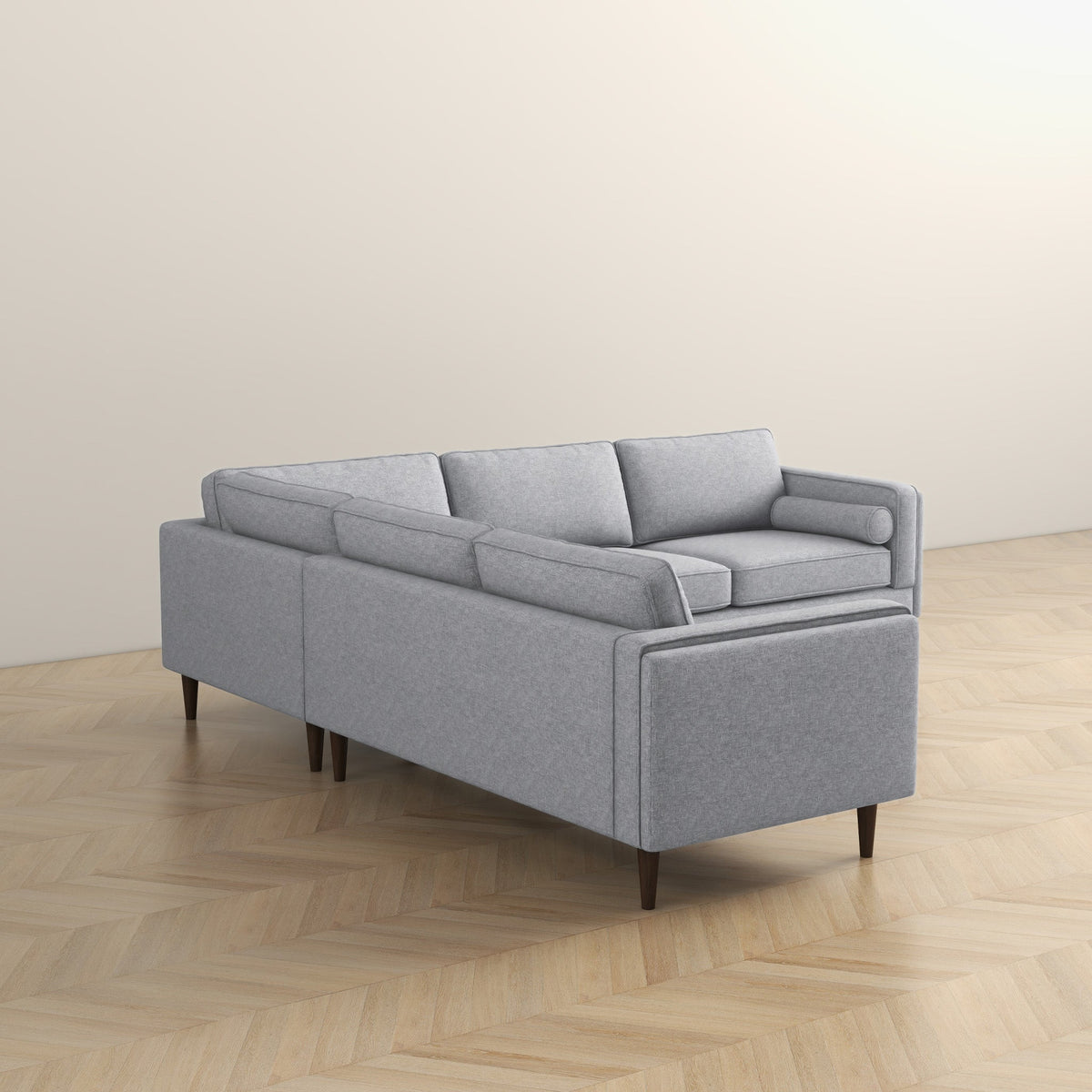 Amber Light Sectional Sofa with Removable Cushions - Light Fabric
