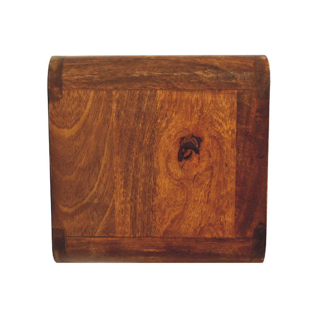Solid Wood Floating Mini Nightstand with Two Drawers - Chestnut