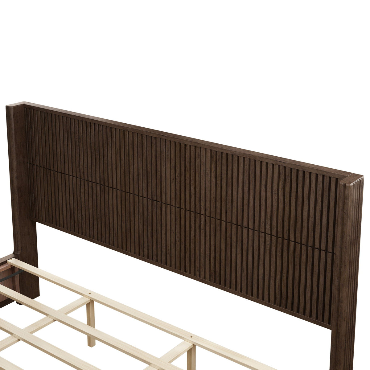 Platform Bed Frame with Headboard, Floor Standing Design - Queen & King