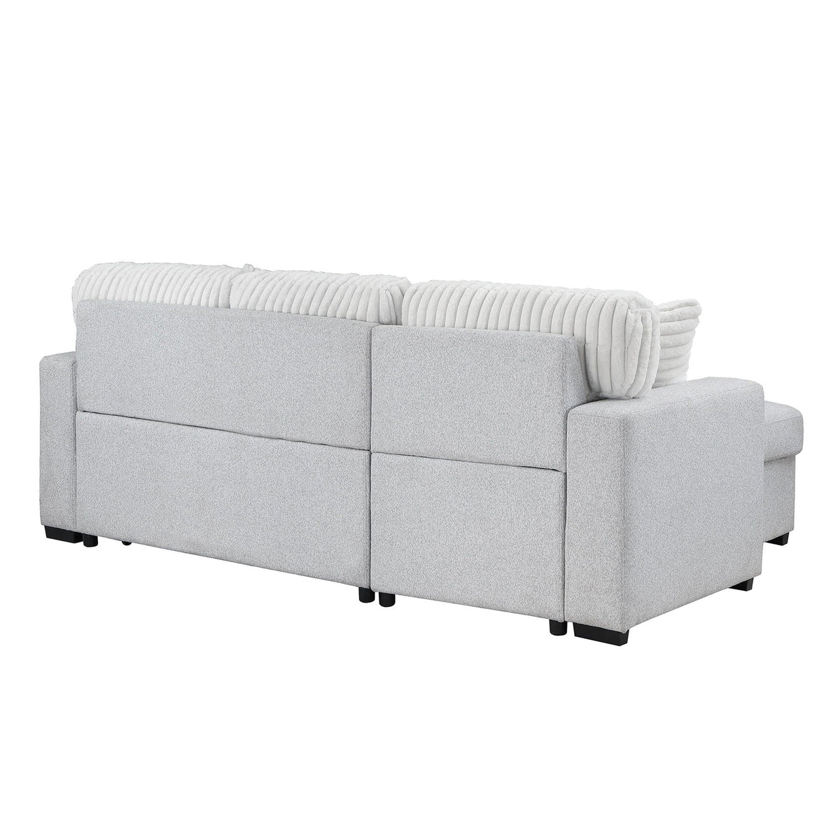 Reversible Pull Out Sofa Bed with Cup Holders - Light Gray