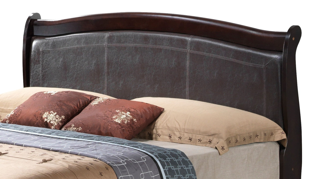 Elegantly Crafted Panel Sleigh Bed with Upholstered Panels - Multiple Colors