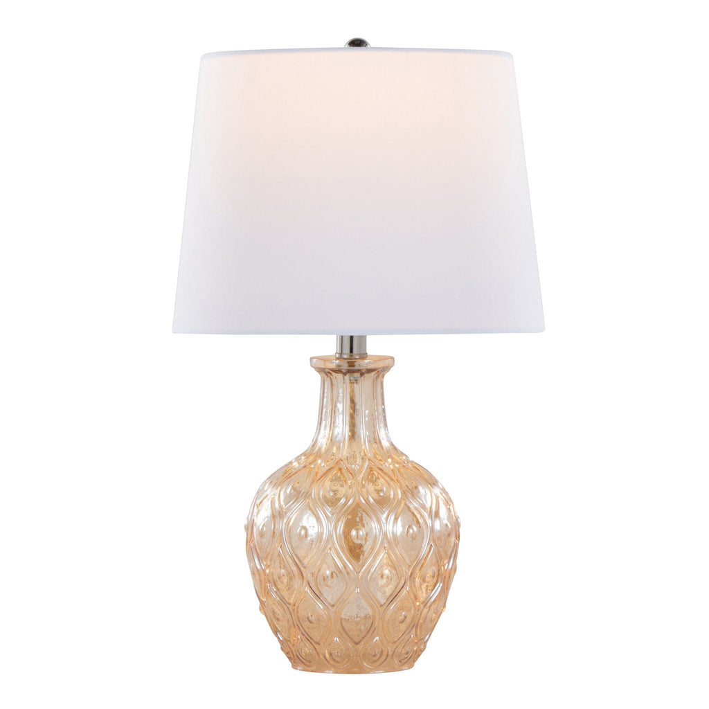Beige Round Contemporary Lamp Set with Drum Shade - Set of 2