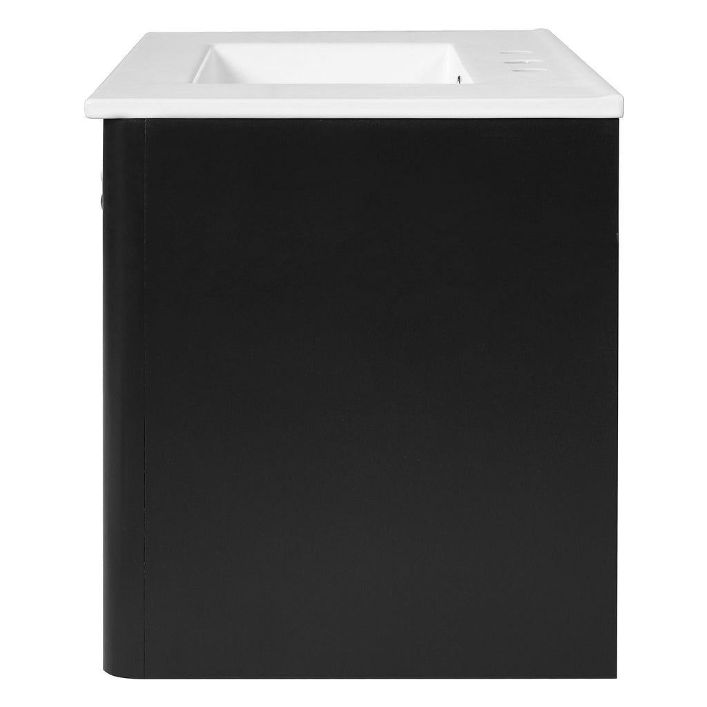 Floating Bathroom Vanity with Soft Close Drawer Slides – White or Black