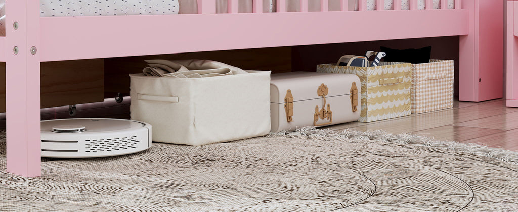 Twin Storage Bed with Headboard Rack & Under-Bed Drawers - Multiple Colors