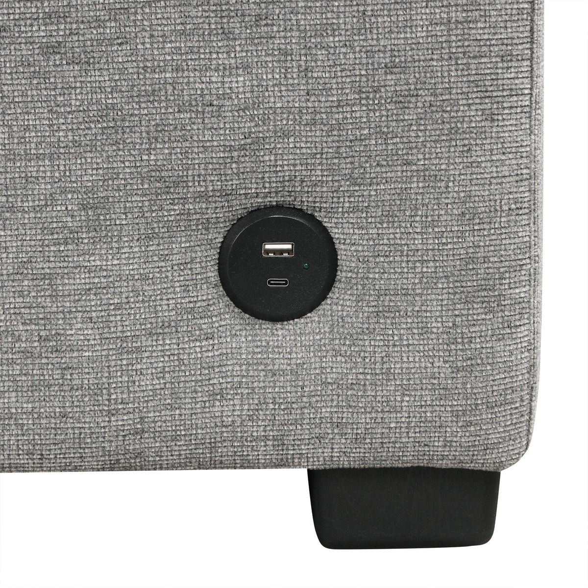Single Pull Out Sofa Bed with USB Ports and Cup Holders - Dark Gray or Beige