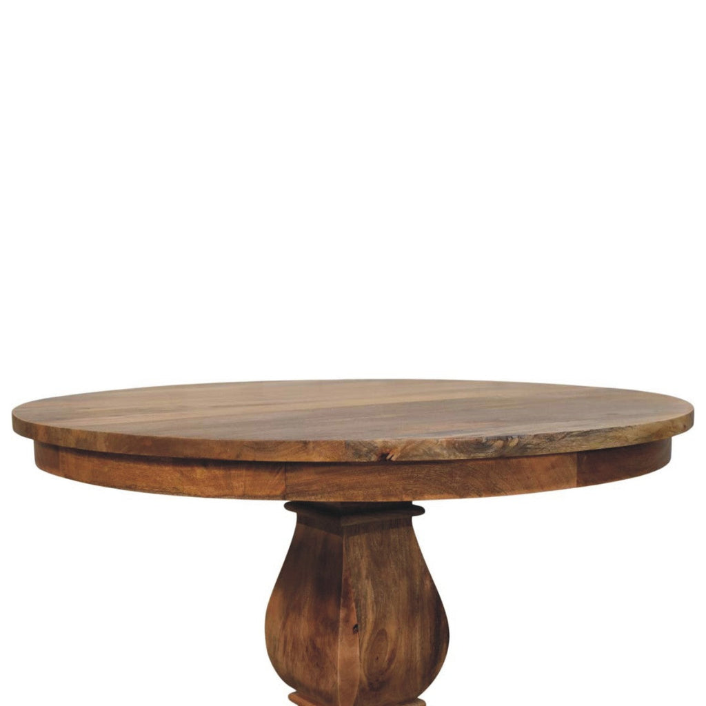 Solid Wood Valentina Round Dining Table with Pedestal Base - Natural