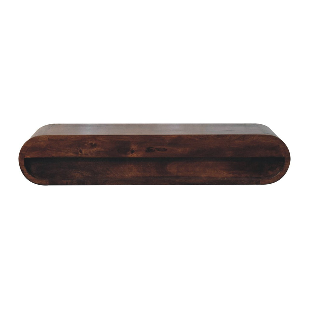 Solid Wood Wall-Mounted Console Table with Modern Design - California Walnut