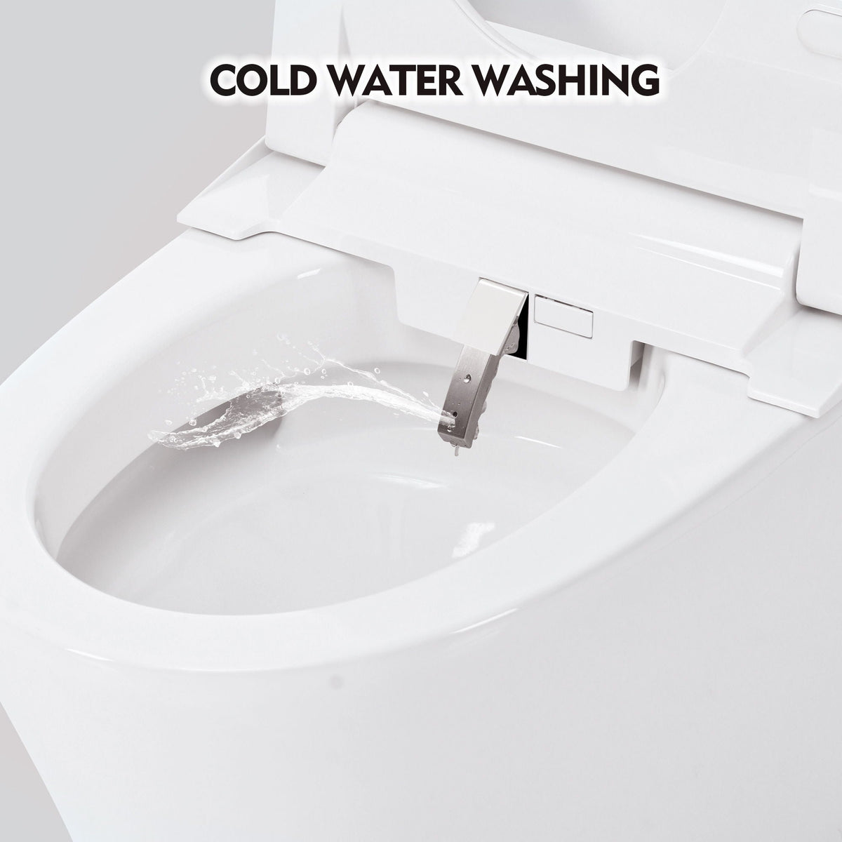 Smart Toilet Bidet Combo with Self-Cleaning Nozzle - White Night Light