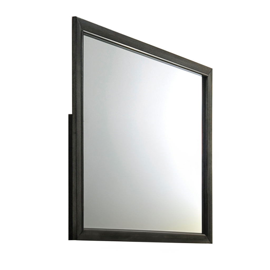 Carine Gray Mirror with Wooden Frame for Bedroom