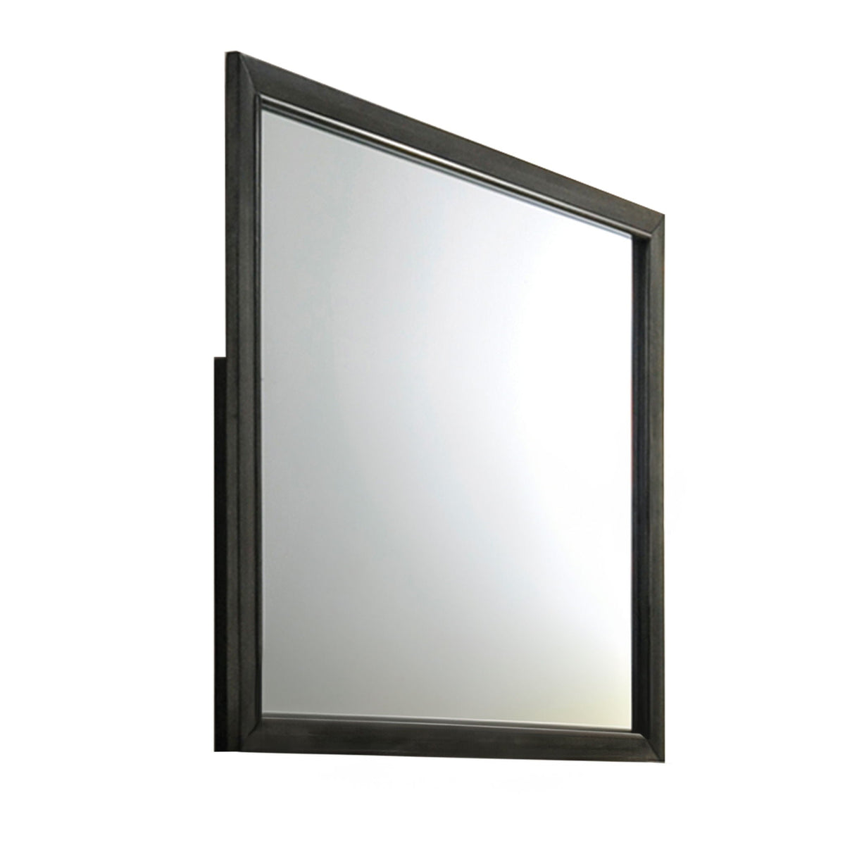 Carine Gray Mirror with Wooden Frame for Bedroom