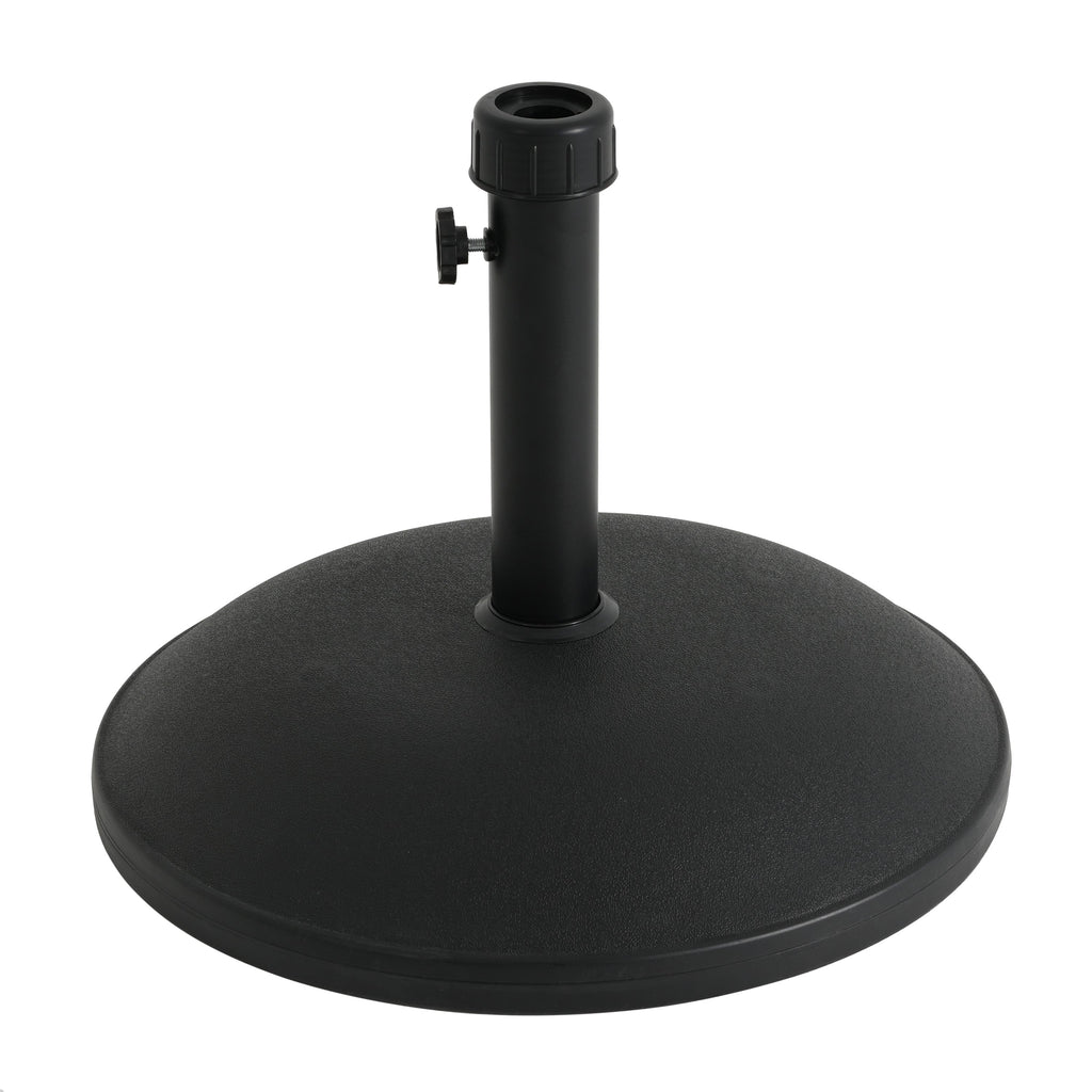 55-Pound Round Umbrella Base with Concrete Fill - Black