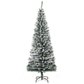 6' Slim Artificial Christmas Tree with Snow-Flocked Finish - White